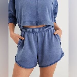 aerie Blue Elastic Waist Athletic Shorts